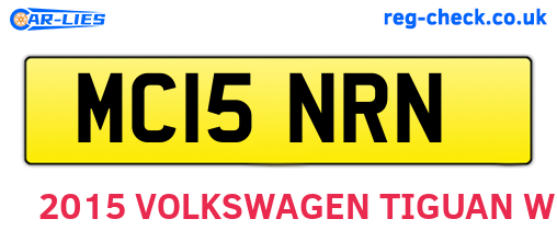 MC15NRN are the vehicle registration plates.