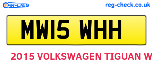 MW15WHH are the vehicle registration plates.