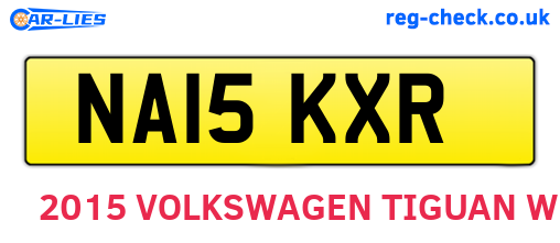 NA15KXR are the vehicle registration plates.
