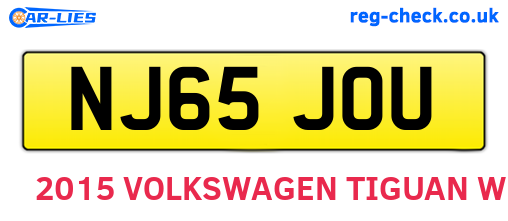 NJ65JOU are the vehicle registration plates.