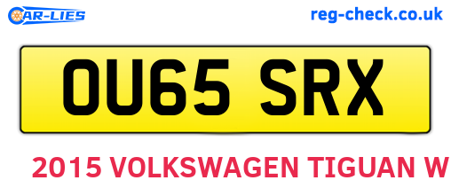 OU65SRX are the vehicle registration plates.