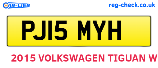 PJ15MYH are the vehicle registration plates.