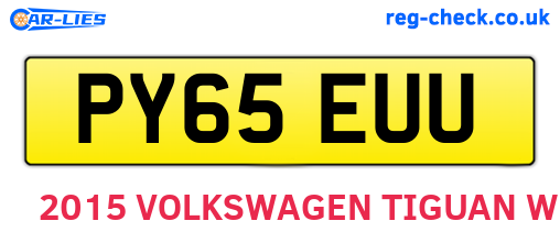 PY65EUU are the vehicle registration plates.