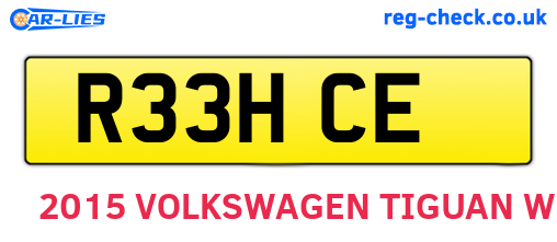 R33HCE are the vehicle registration plates.