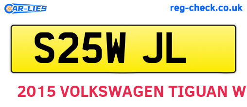 S25WJL are the vehicle registration plates.