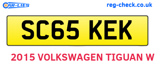 SC65KEK are the vehicle registration plates.