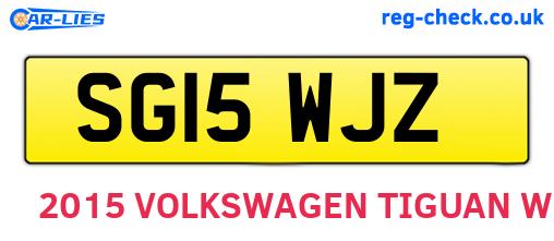 SG15WJZ are the vehicle registration plates.