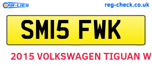 SM15FWK are the vehicle registration plates.
