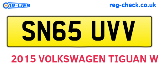 SN65UVV are the vehicle registration plates.