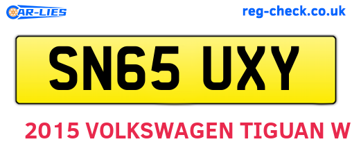 SN65UXY are the vehicle registration plates.