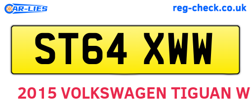 ST64XWW are the vehicle registration plates.