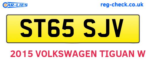 ST65SJV are the vehicle registration plates.