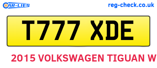 T777XDE are the vehicle registration plates.