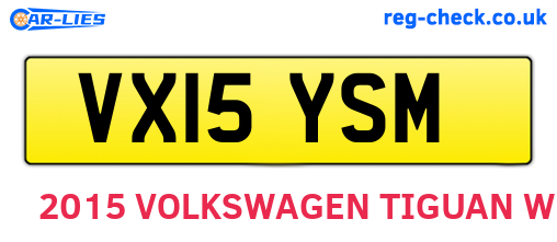 VX15YSM are the vehicle registration plates.