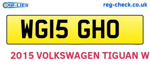 WG15GHO are the vehicle registration plates.