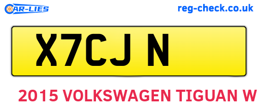 X7CJN are the vehicle registration plates.