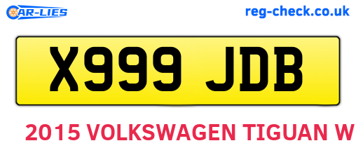 X999JDB are the vehicle registration plates.