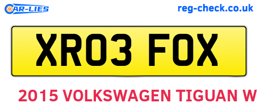 XR03FOX are the vehicle registration plates.