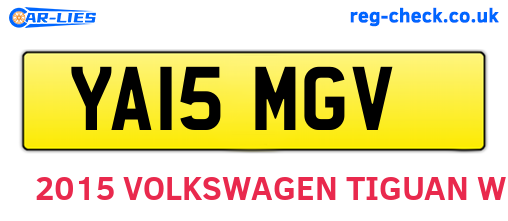 YA15MGV are the vehicle registration plates.