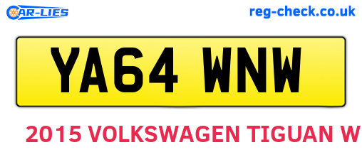 YA64WNW are the vehicle registration plates.