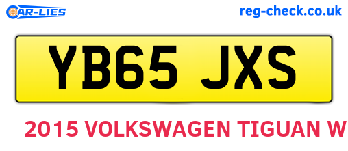 YB65JXS are the vehicle registration plates.