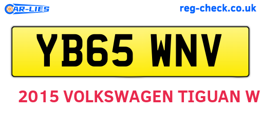 YB65WNV are the vehicle registration plates.