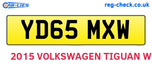 YD65MXW are the vehicle registration plates.
