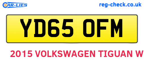 YD65OFM are the vehicle registration plates.