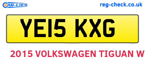 YE15KXG are the vehicle registration plates.