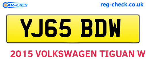 YJ65BDW are the vehicle registration plates.
