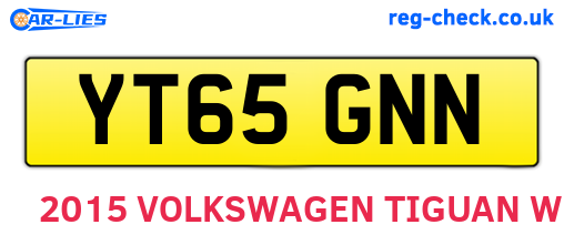 YT65GNN are the vehicle registration plates.