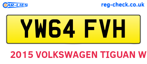 YW64FVH are the vehicle registration plates.