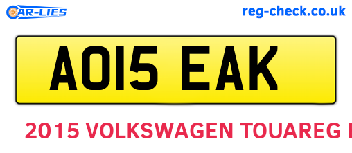 AO15EAK are the vehicle registration plates.