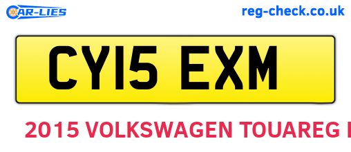 CY15EXM are the vehicle registration plates.