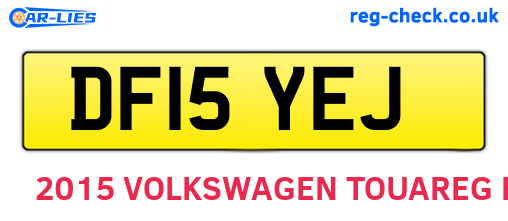 DF15YEJ are the vehicle registration plates.