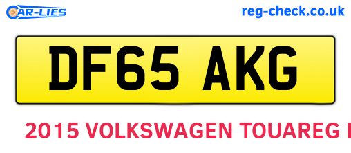 DF65AKG are the vehicle registration plates.