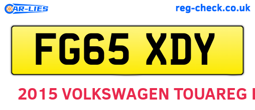 FG65XDY are the vehicle registration plates.