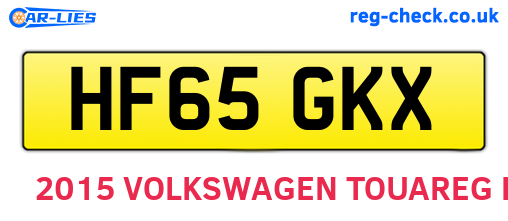 HF65GKX are the vehicle registration plates.