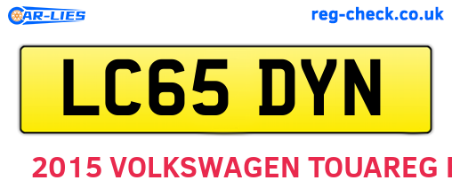 LC65DYN are the vehicle registration plates.