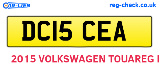 DC15CEA are the vehicle registration plates.