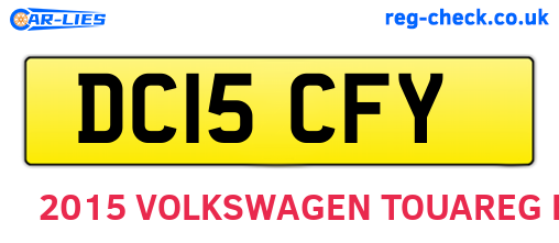 DC15CFY are the vehicle registration plates.
