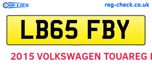 LB65FBY are the vehicle registration plates.