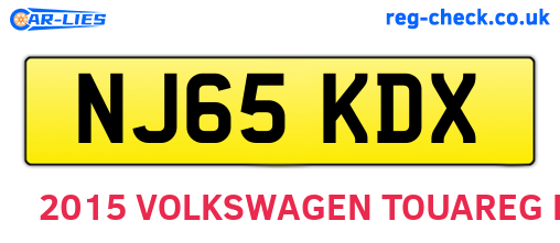 NJ65KDX are the vehicle registration plates.