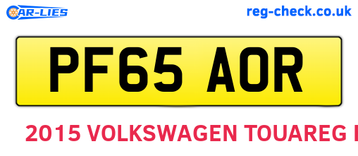 PF65AOR are the vehicle registration plates.