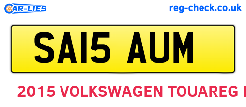 SA15AUM are the vehicle registration plates.