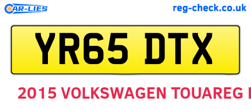 YR65DTX are the vehicle registration plates.