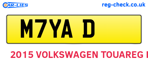 M7YAD are the vehicle registration plates.