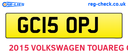 GC15OPJ are the vehicle registration plates.