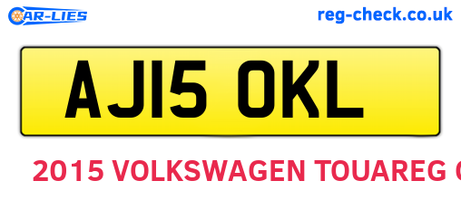AJ15OKL are the vehicle registration plates.