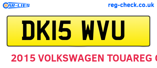 DK15WVU are the vehicle registration plates.